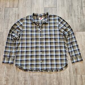 Best Made CO Shirt Men Size 2XL Green Blue Plaid Flannel Button Down Long Sleeve